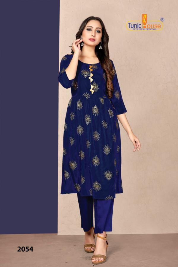 Tunic House Pinch Designer Foil Print Kurti 